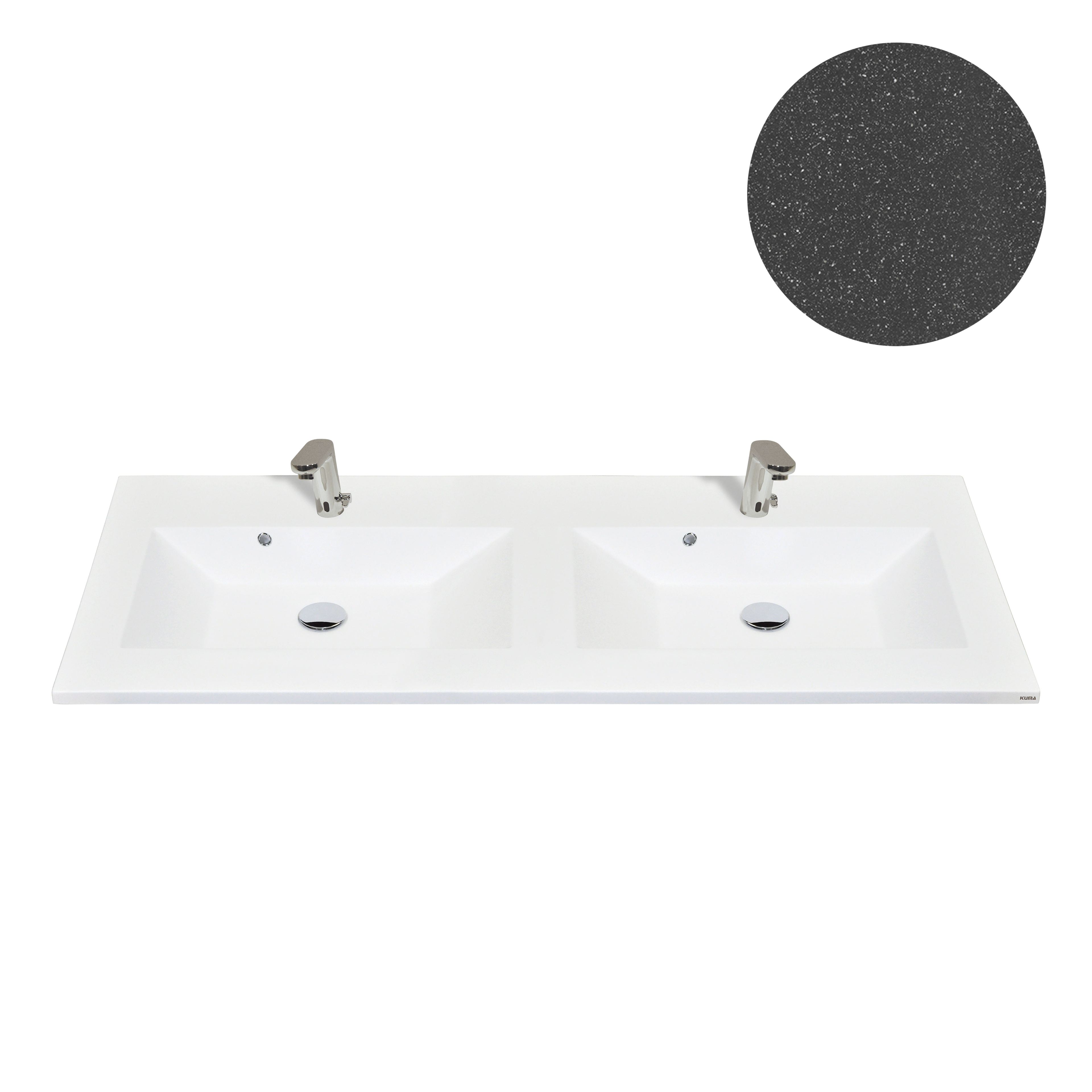 KUMA Lava 52/30 Double sink  1620x545x15mm Night sky mat