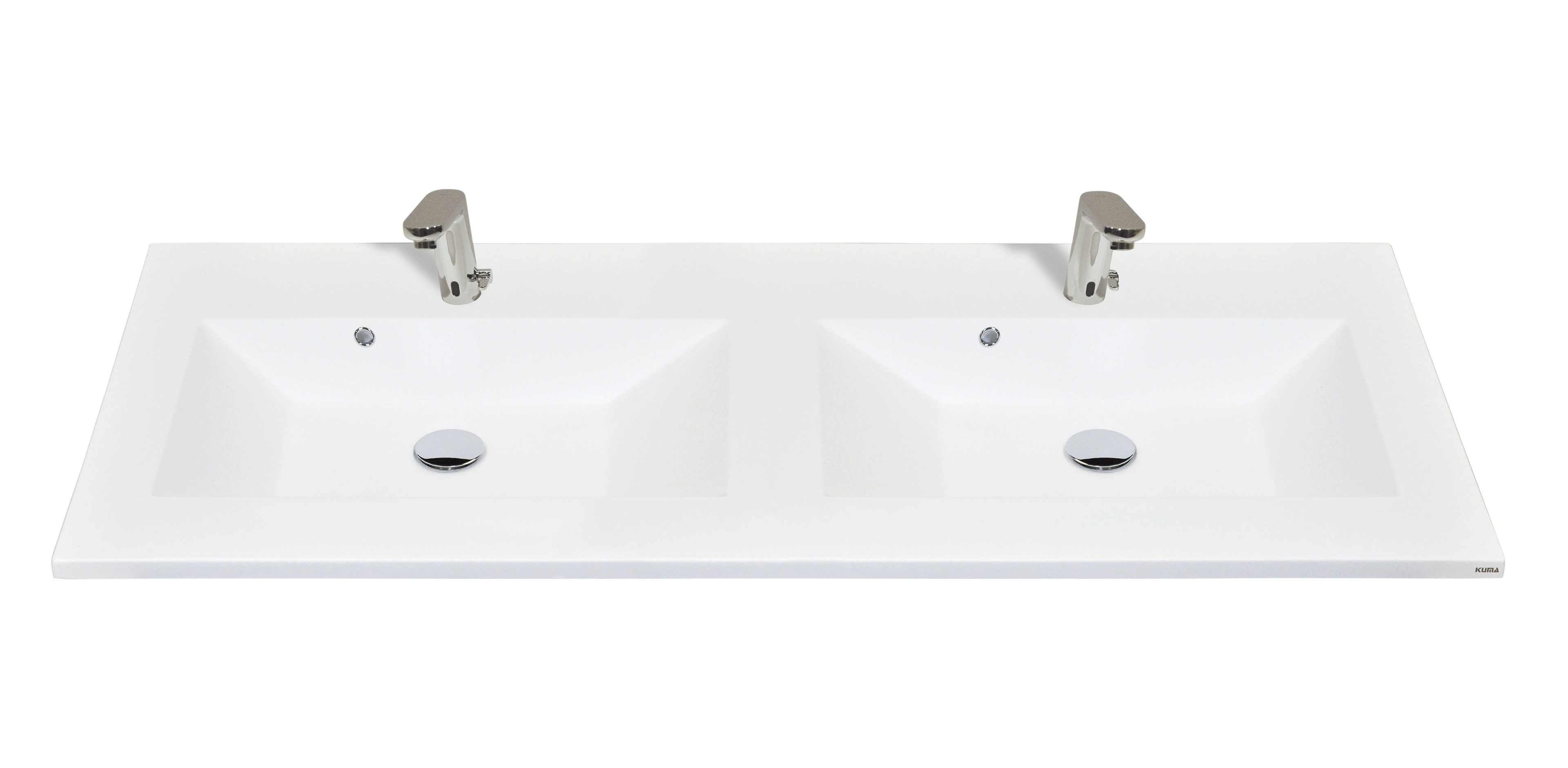 KUMA Lava 52/30 Double sink  1620x545x15mm Nordic white mat