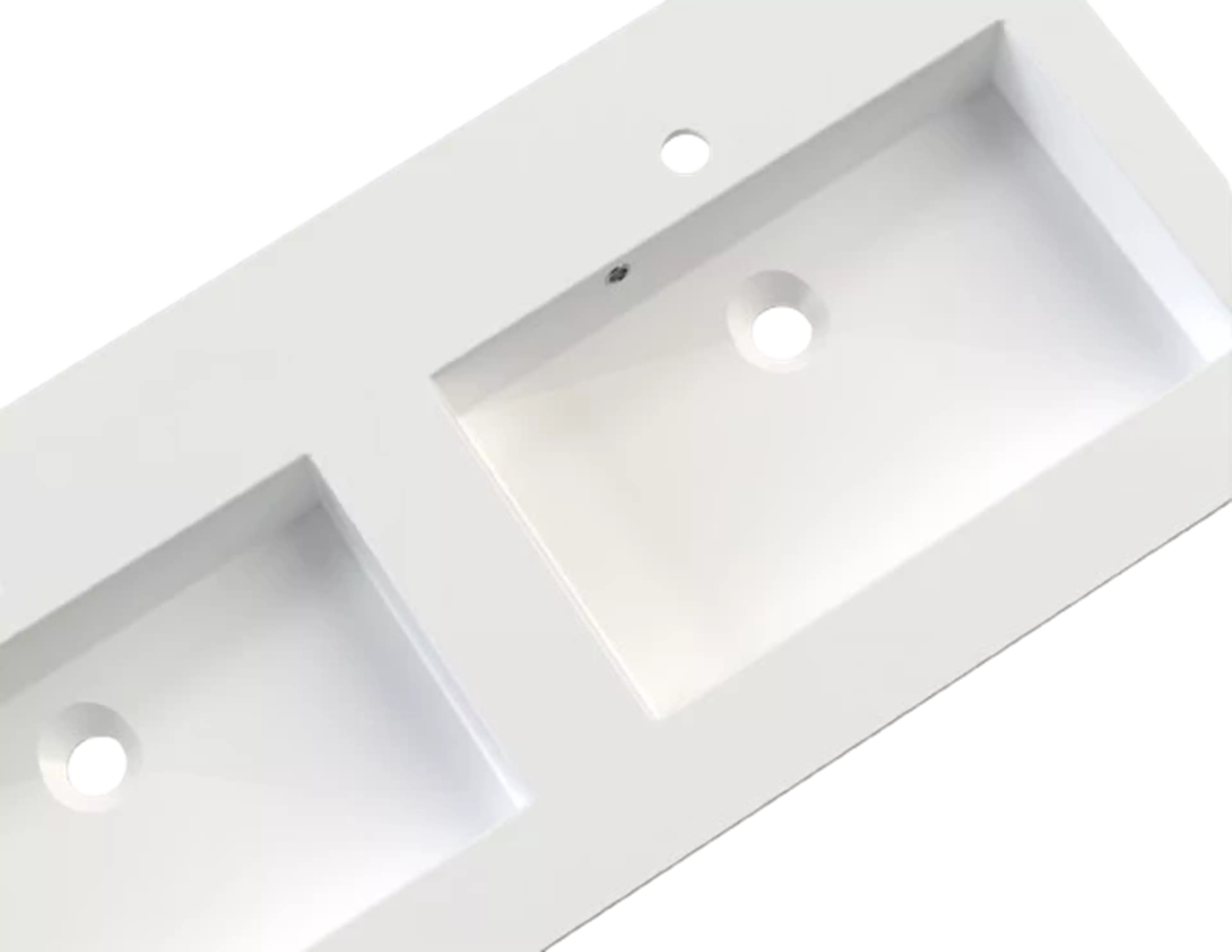 KUMA Square 50 Double sink  1620x545x15mm Nordic white mat