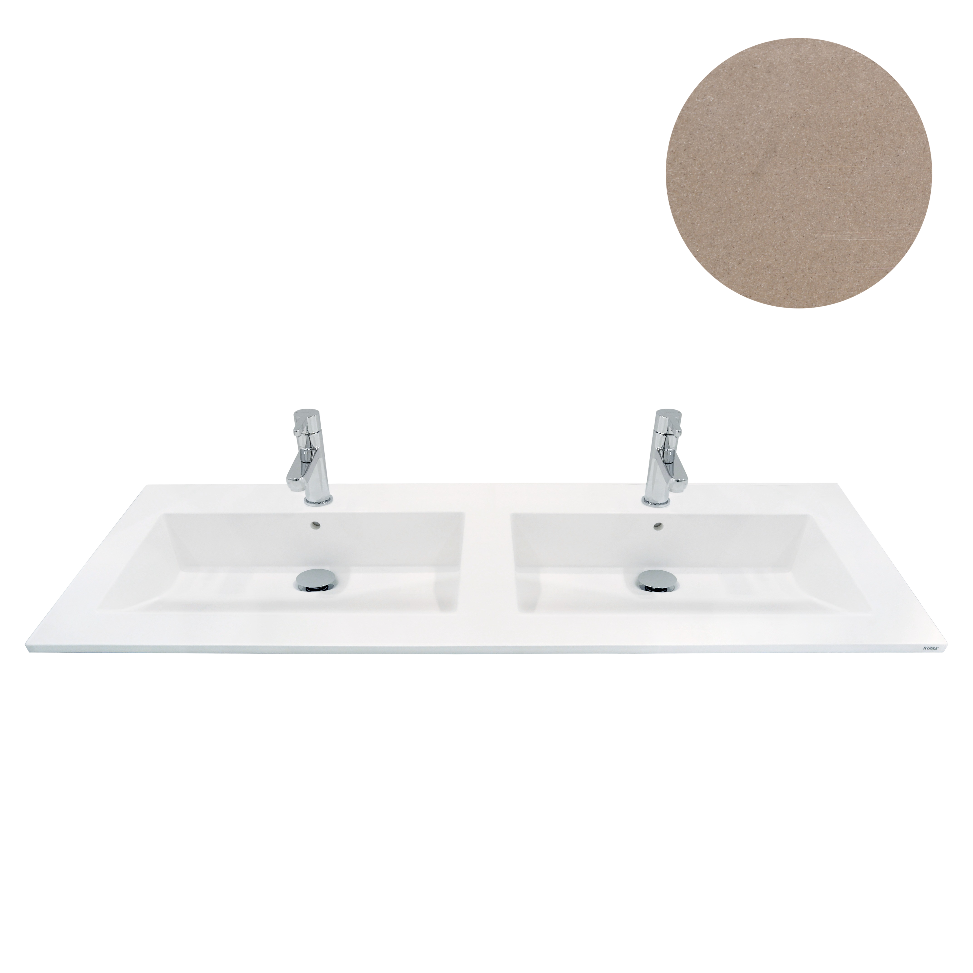 KUMA Todas Double sink  1620x542x15mm Latte mat