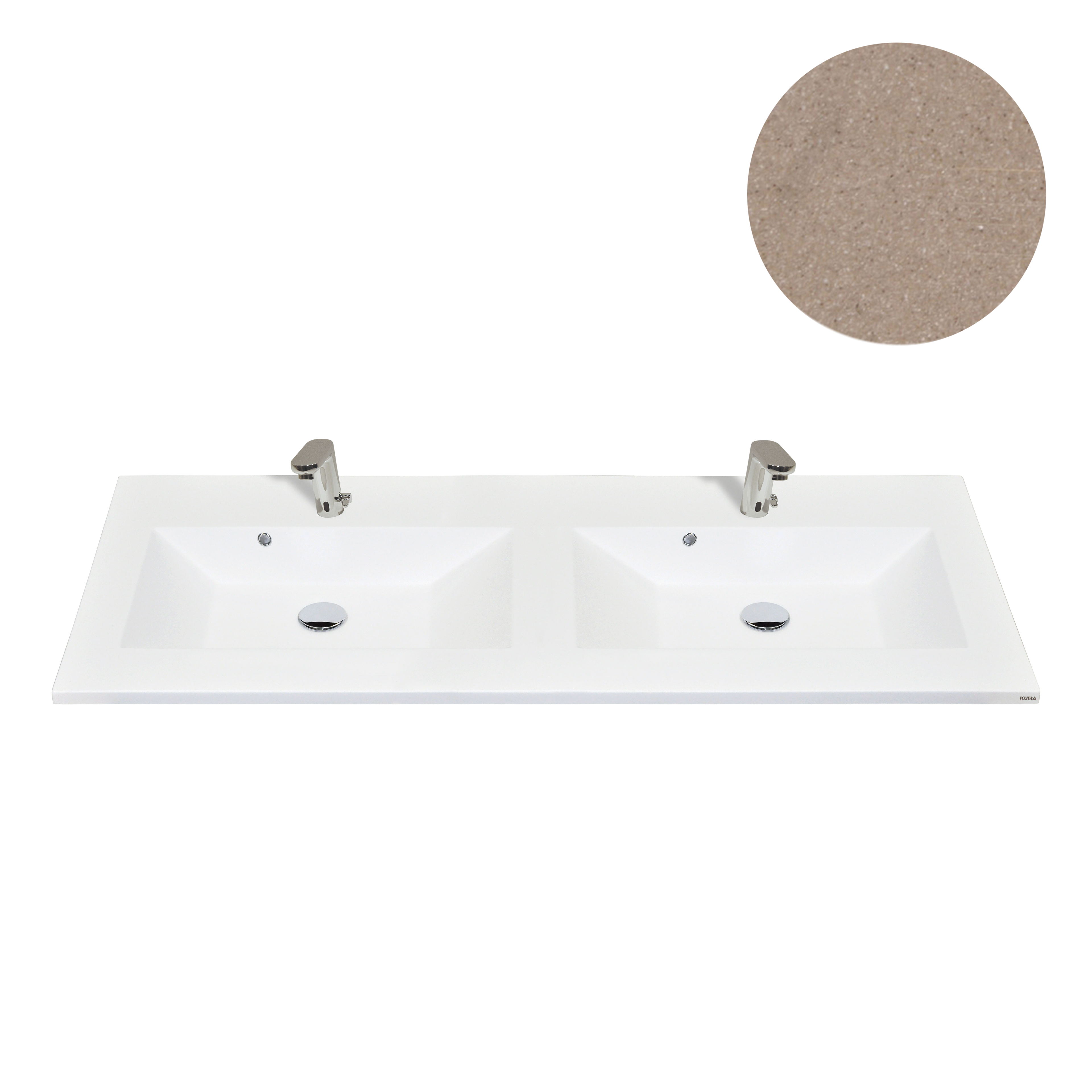KUMA Lava 52/30 Double sink  1620x545x15mm Latte mat