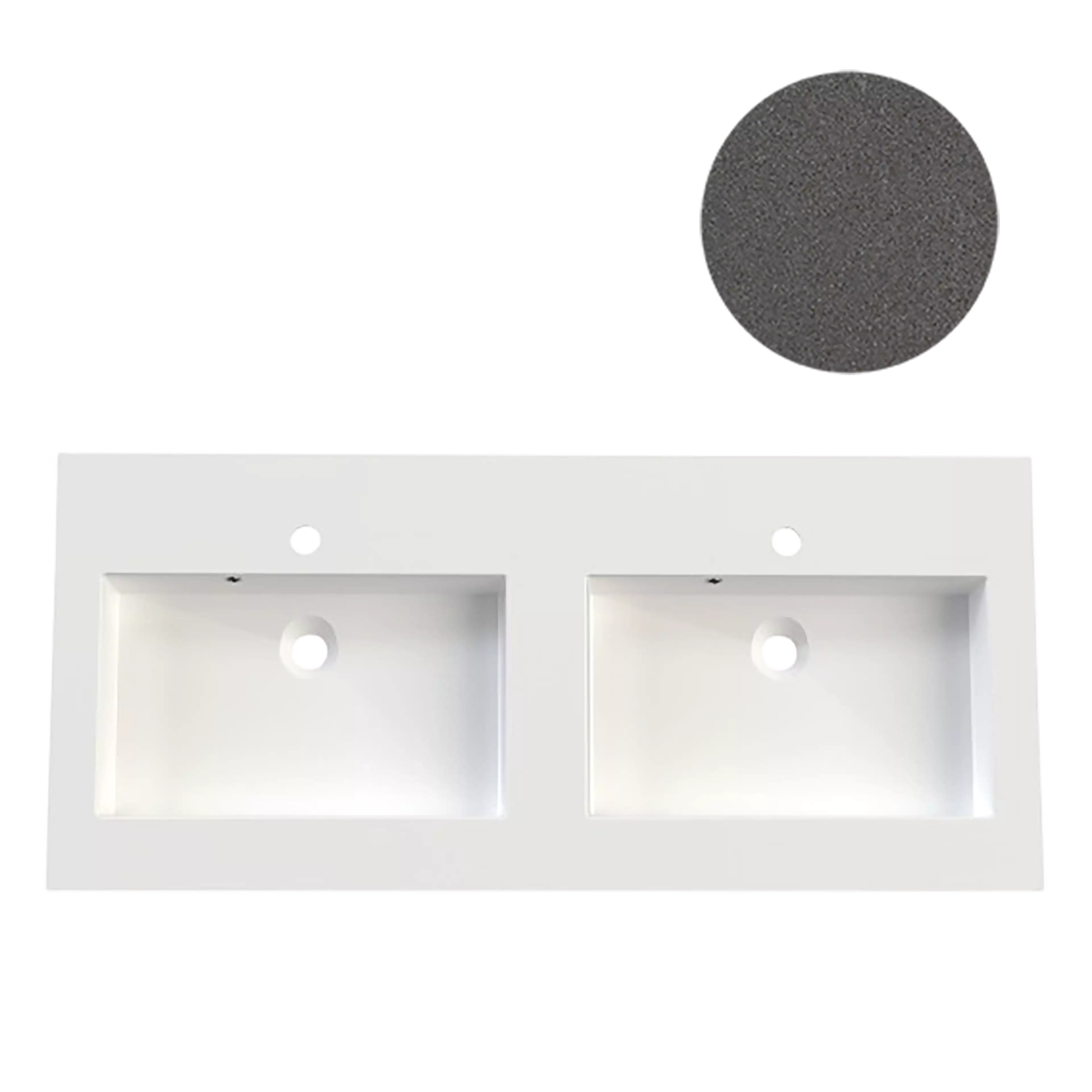 KUMA Square 50 Double sink  1620x545x15mm Basic grey mat