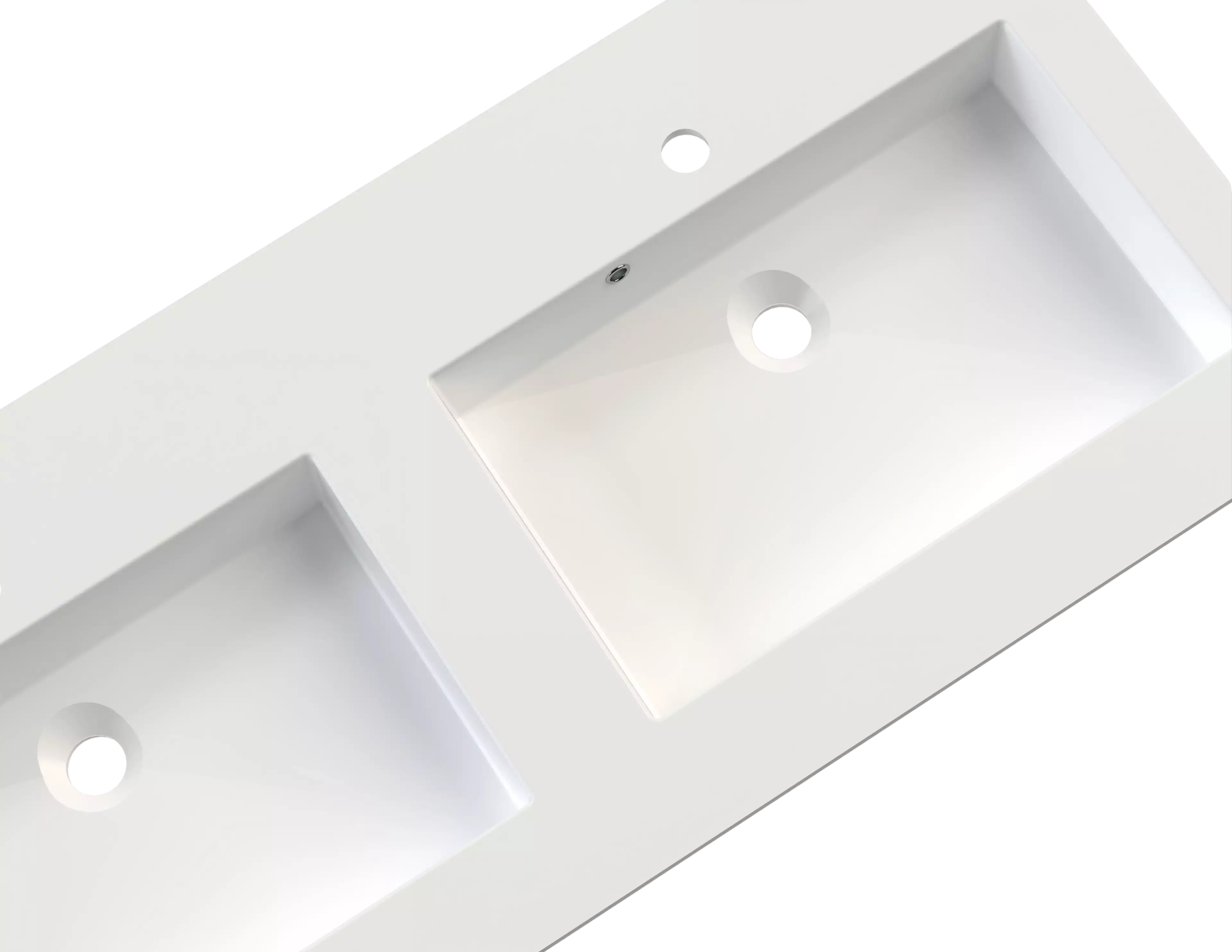 KUMA Square 50 Double sink  1620x545x15mm Nordic white gloss