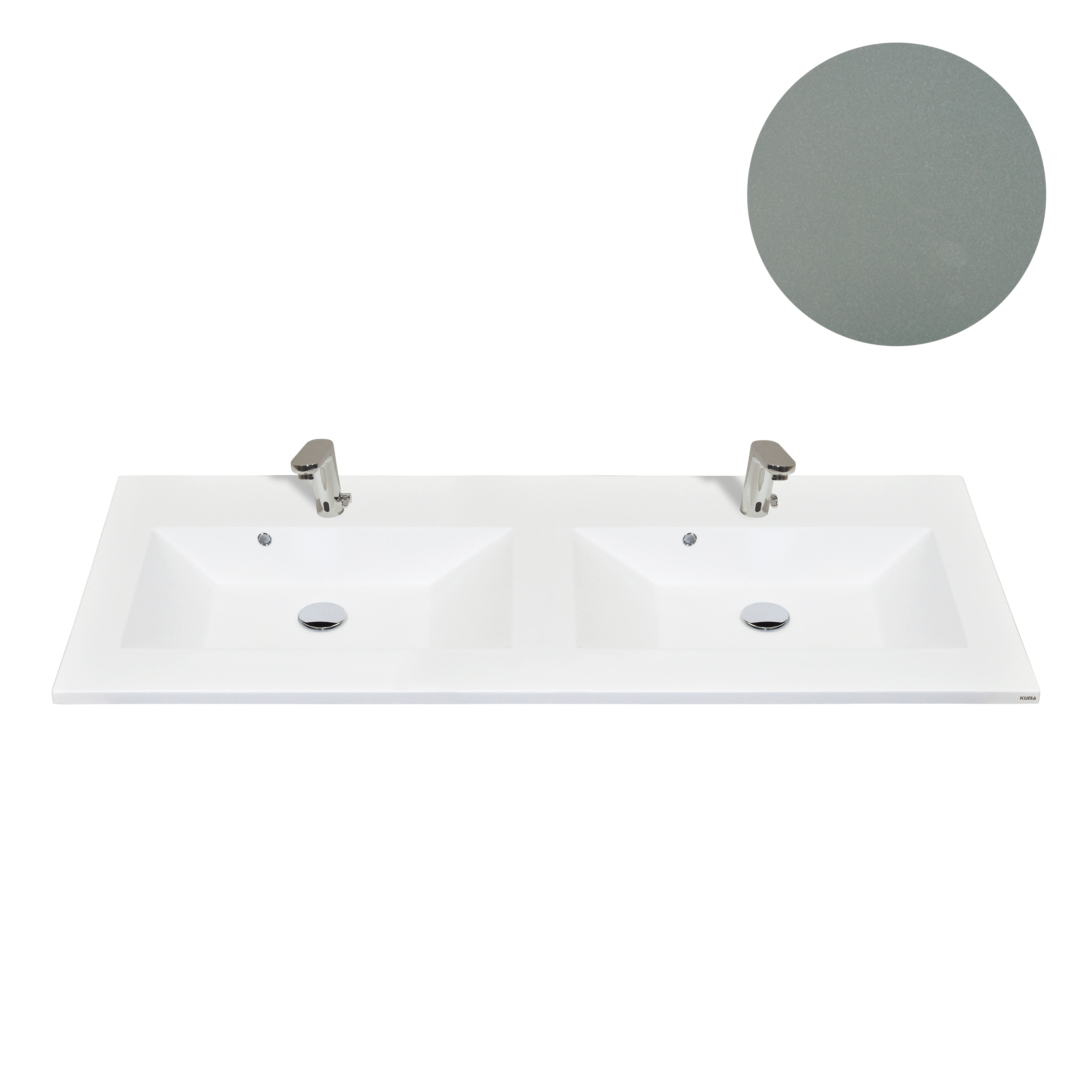 KUMA Lava 52/30 Double sink  1620x545x15mm Green