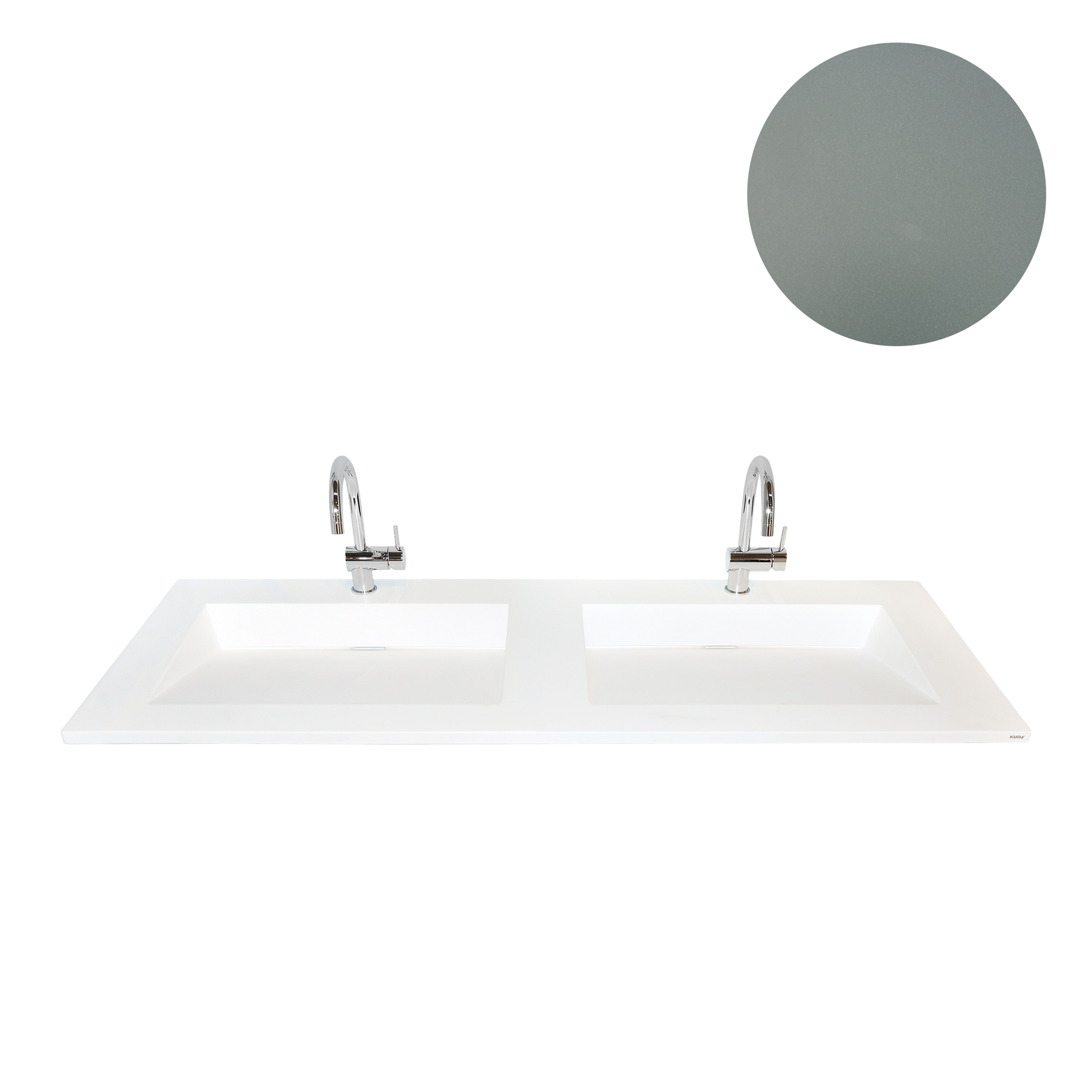 KUMA Zura 52/36 Double sink  1620x545x20mm Green