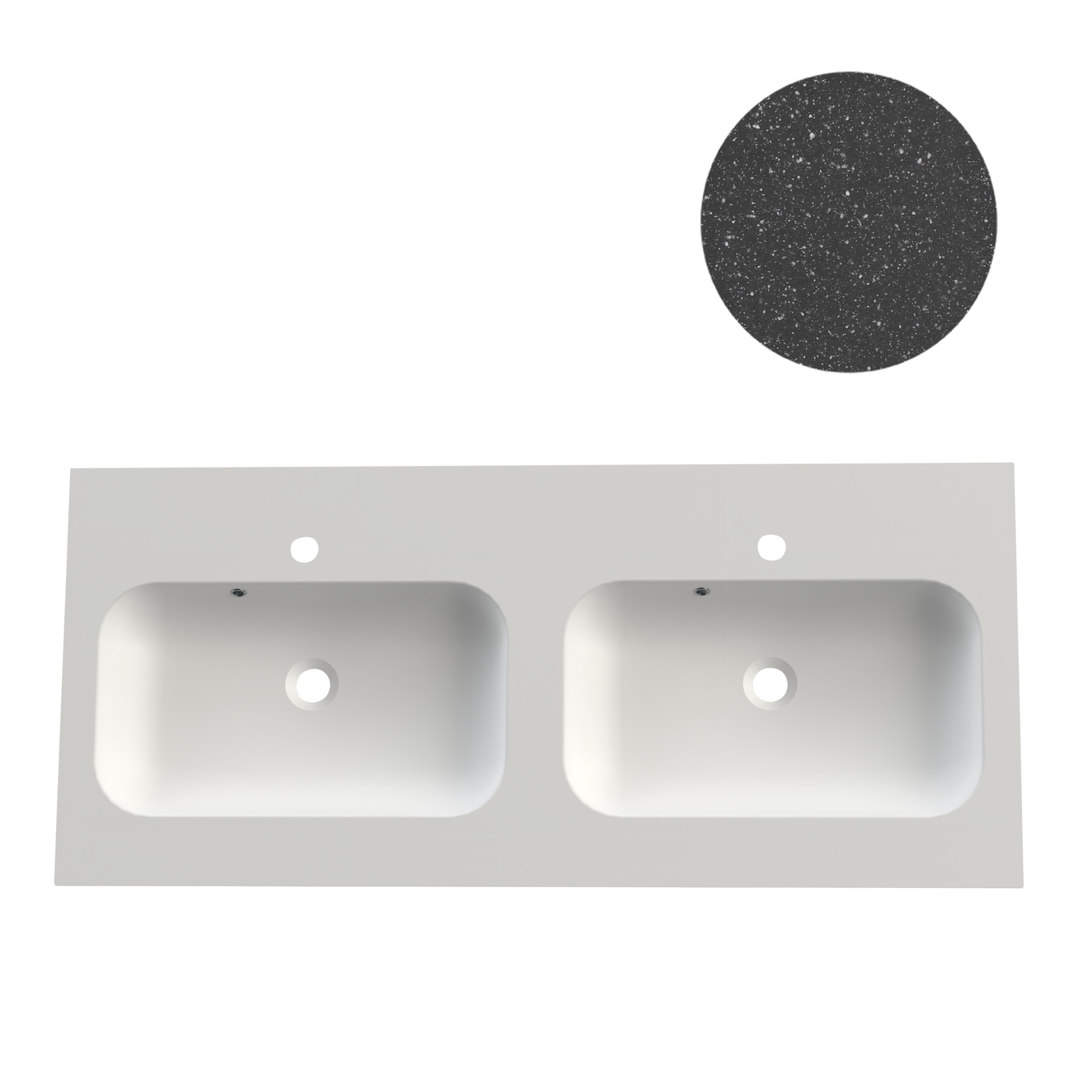 KUMA Banesti 53/30 Double sink  1620x545x15mm Night sky mat