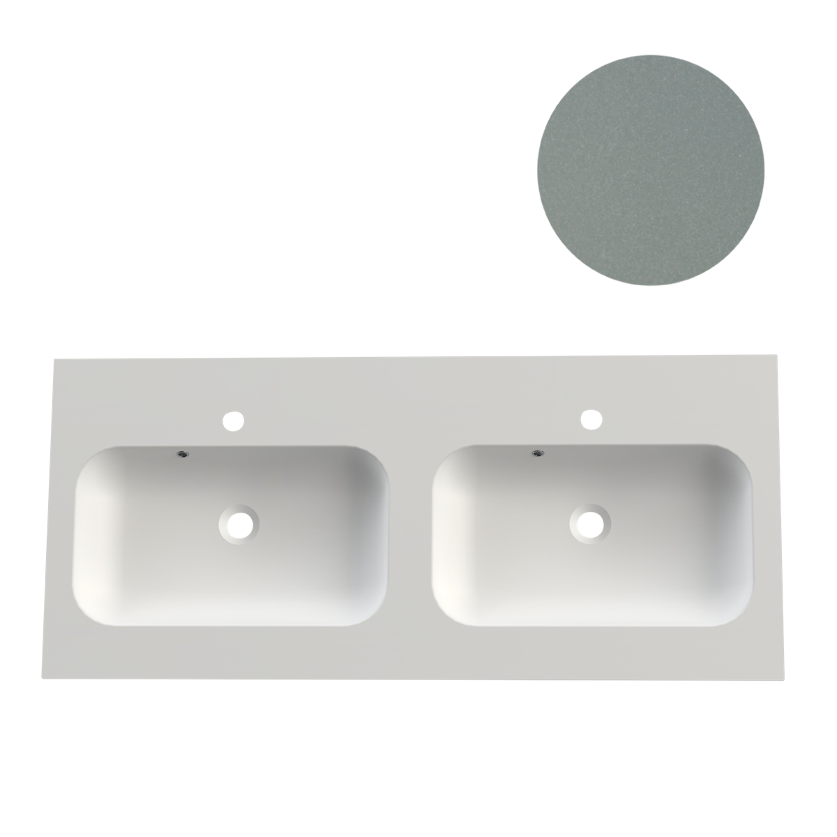 KUMA Banesti 53 30 Dobbel Vask 1220x545x15mm Gr nn Granulon kuma-banesti-53-30-dobbel-vask-1220x545x15mm-gr-nn-granulon