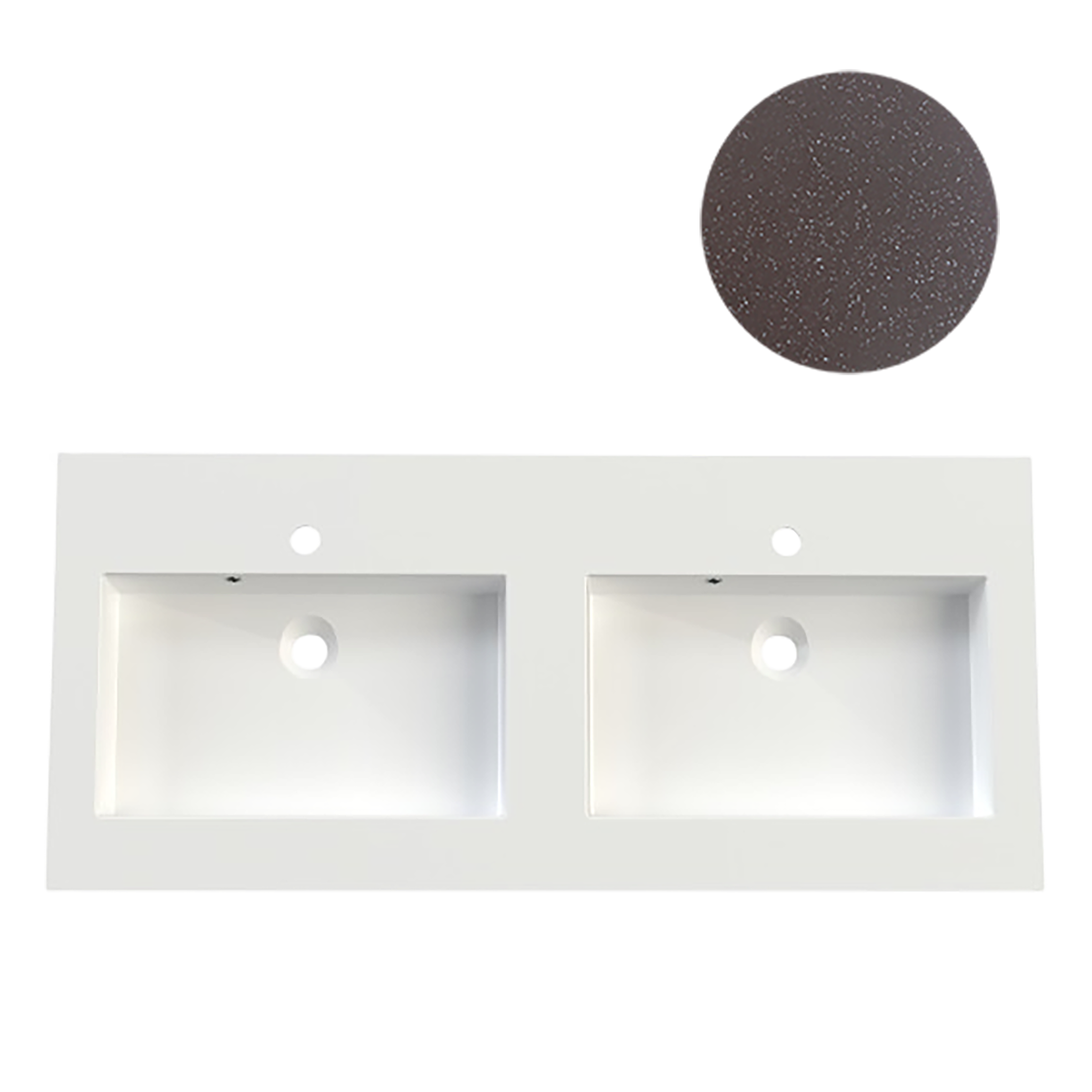 KUMA Square 50 Double sink  1220x545x15mm Brown