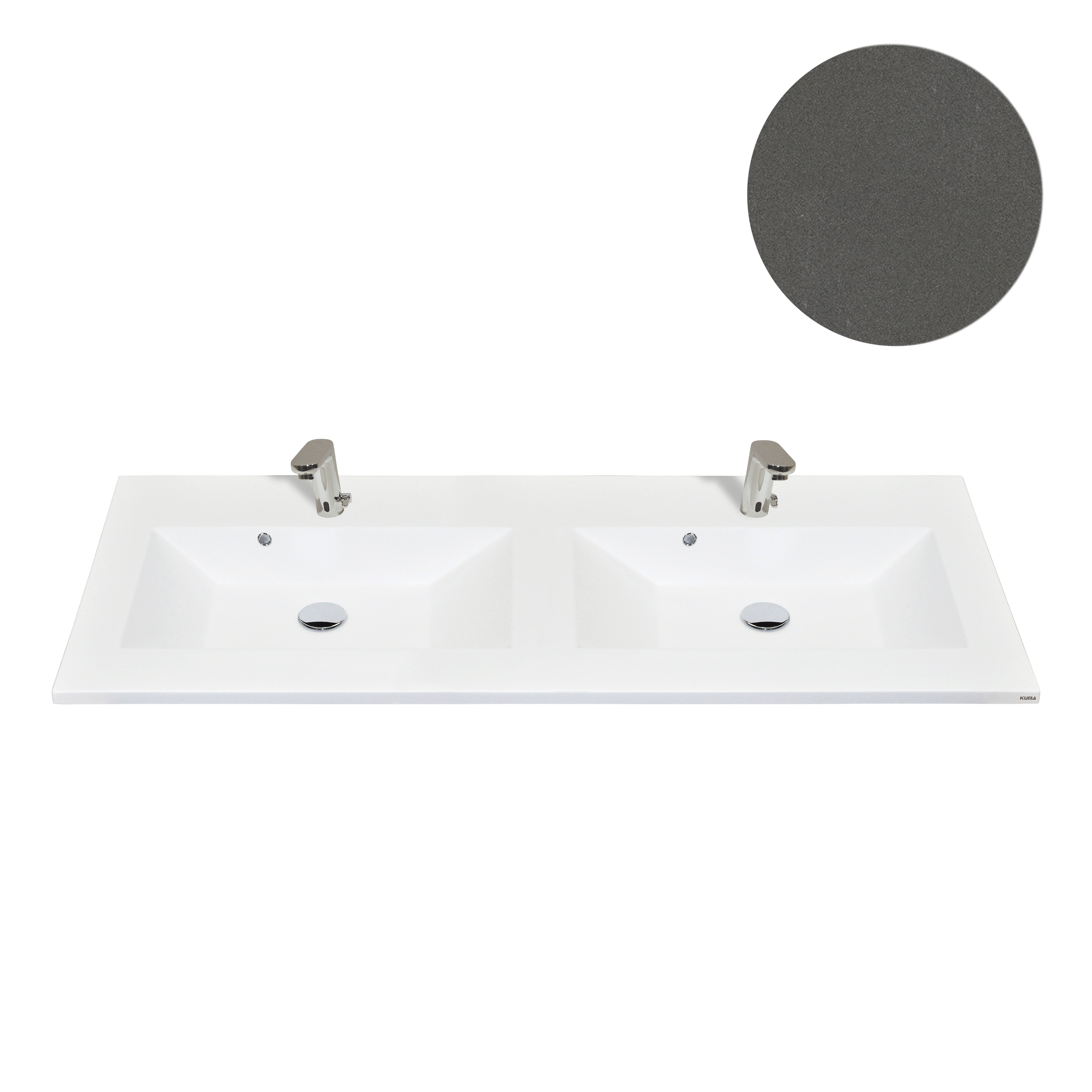 KUMA Lava 52/30 Double sink  1620x545x15mm Basic grey mat