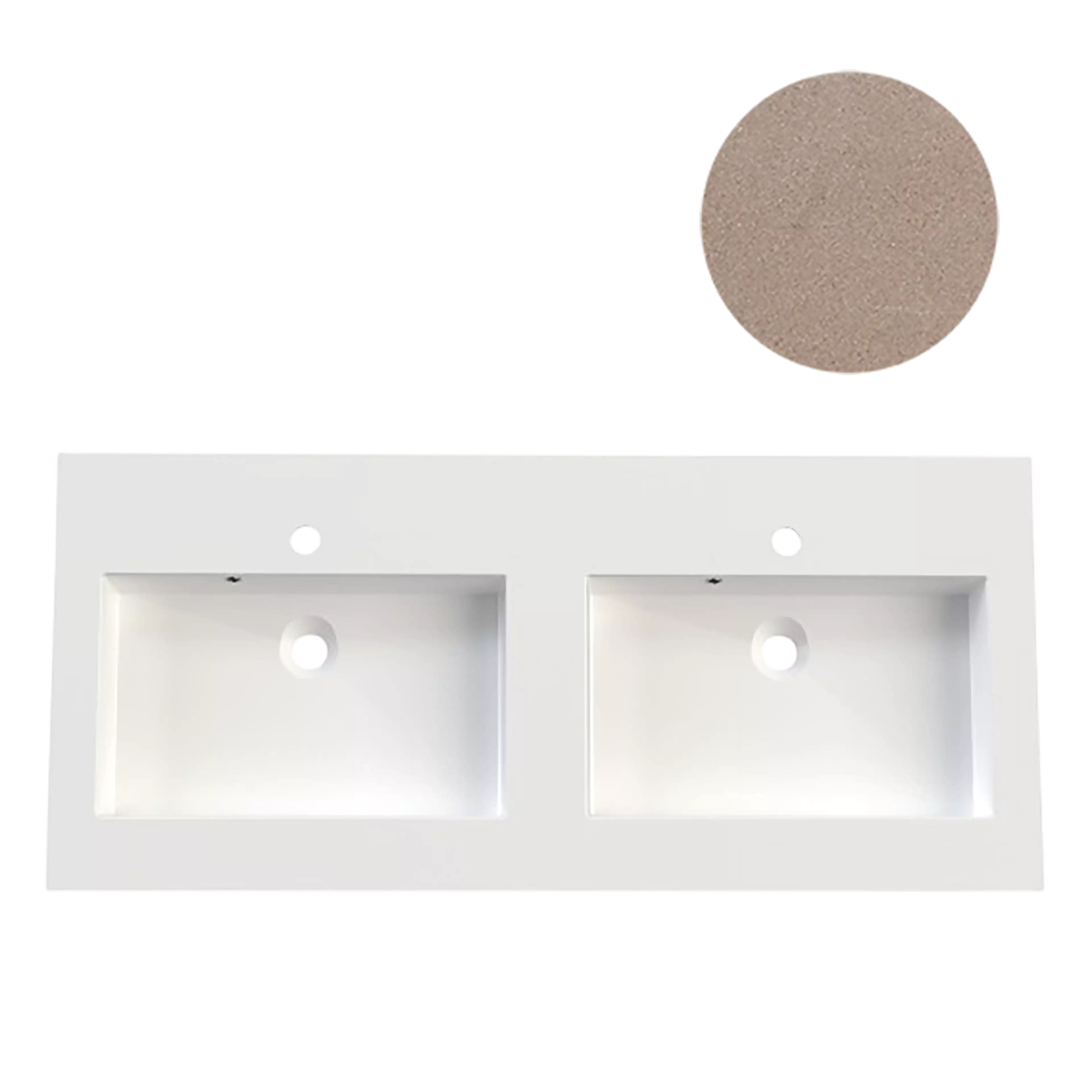 KUMA Square 50 Double sink  1620x545x15mm Latte mat