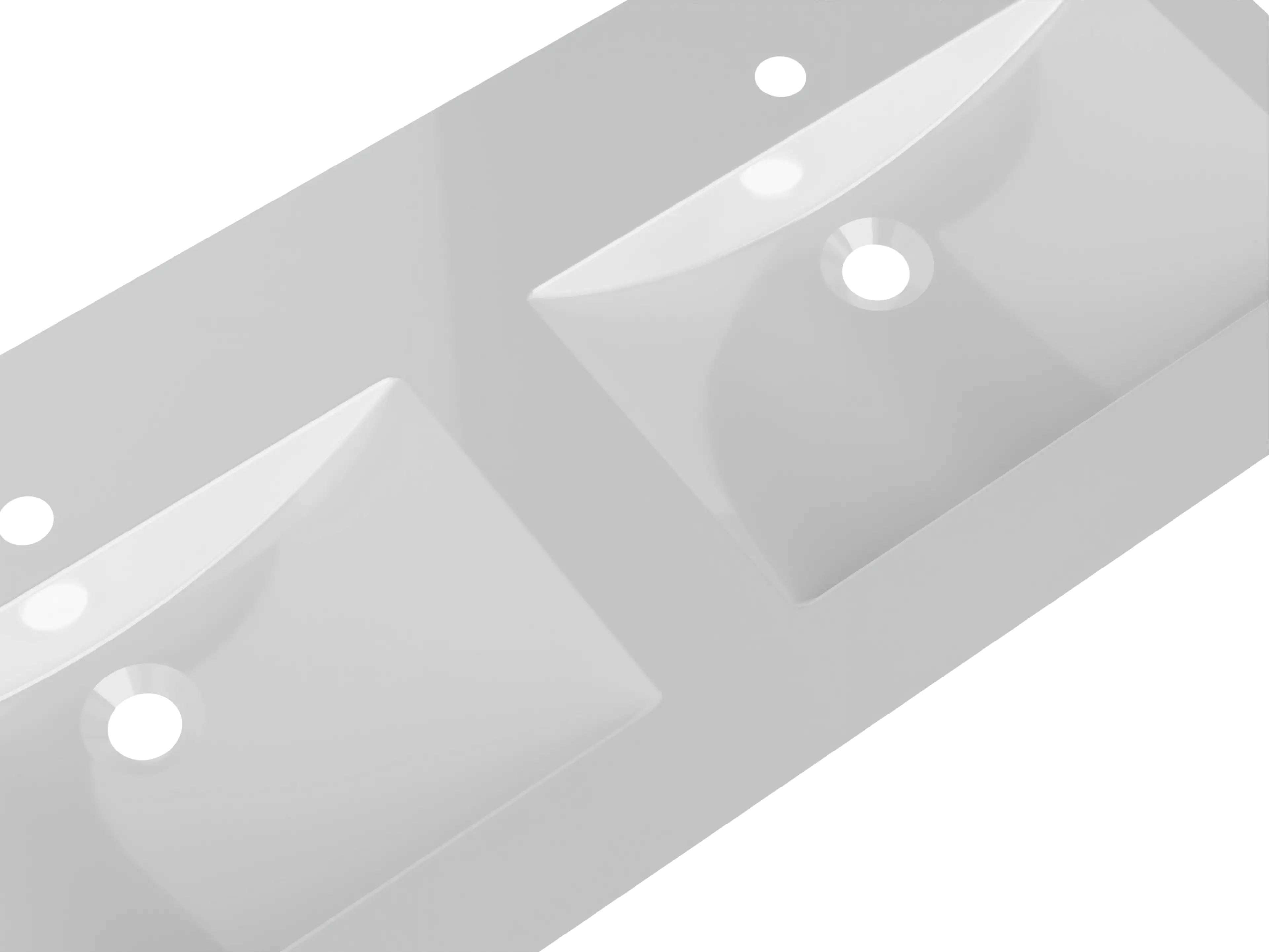 KUMA Urana Double sink  1620x545x15mm Nordic white gloss