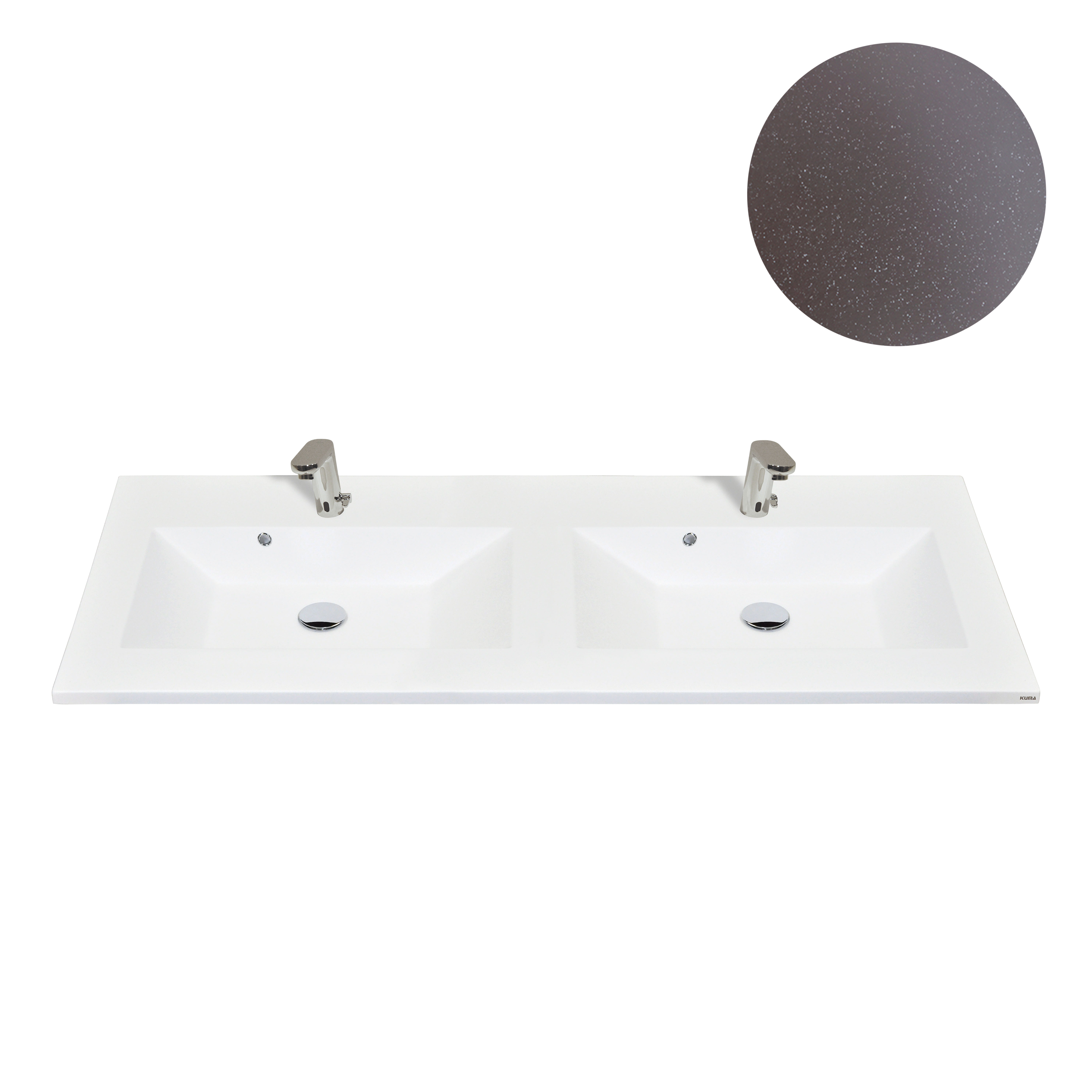 KUMA Lava 52/30 Double sink  1620x545x15mm Brown